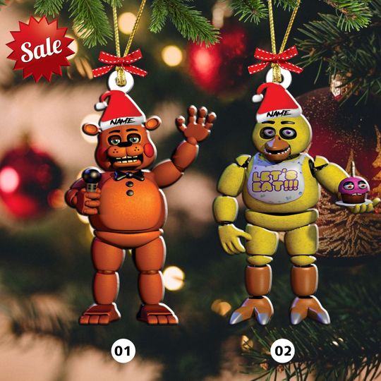 Personalized Five Nights at Freddys Ornament, Fnafs Christmas Ornament