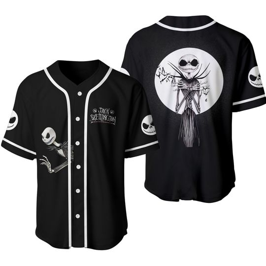 Jack Skellington Jersey Shirt, Jack Skellington Baseball Jersey, Skellington Baseball Jersey Shirt, Nightmare Before, Halloween Jersey