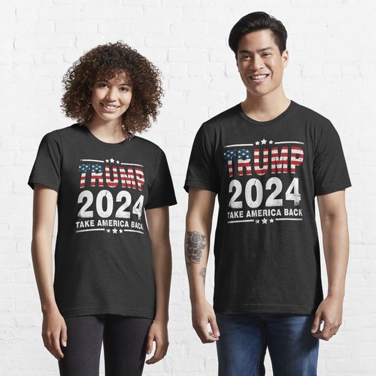 Trump 2024 take america again republican american flag   Essential T-Shirt