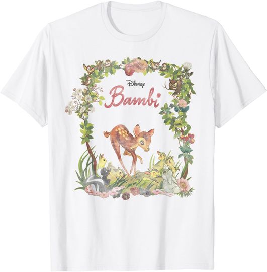 Disney Bambi Floral Portrait T-Shirt