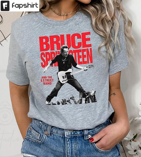 Bruce Springsteen Shirt, Music Tour 2023 E Street Band Tee Tops Short Sleeve