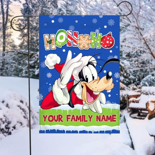 Personalized Goofy Christmas Disney Garden Flag