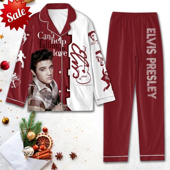 Elvis Presley Christmas Pajamas Set, Elvis Presley Pajamas