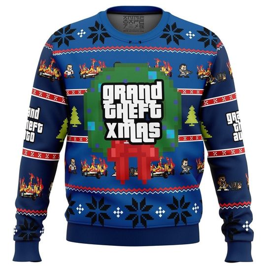 Grand Theft Xmas Christmas Ugly Sweater, Game Sweatshirt