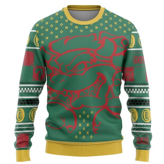 Bowser Super Mario Bros Christmas Ugly Sweater, NES Game Ugly Sweater