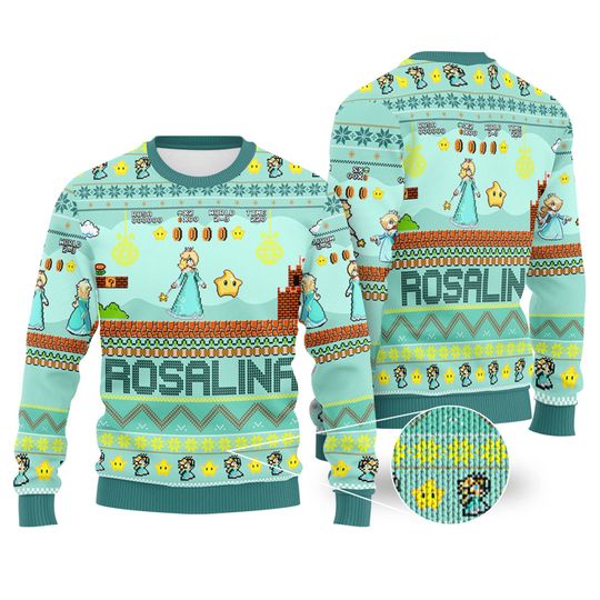 Rosalina Super Mario Bros Christmas Ugly Sweater, NES Game Ugly Sweater