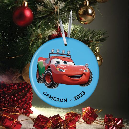 Personalized Pixar Car Lightning McQueen Disney Christmas Ornament