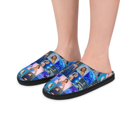 Taylor Blue Dreams Collage Indoor Women's Slippers