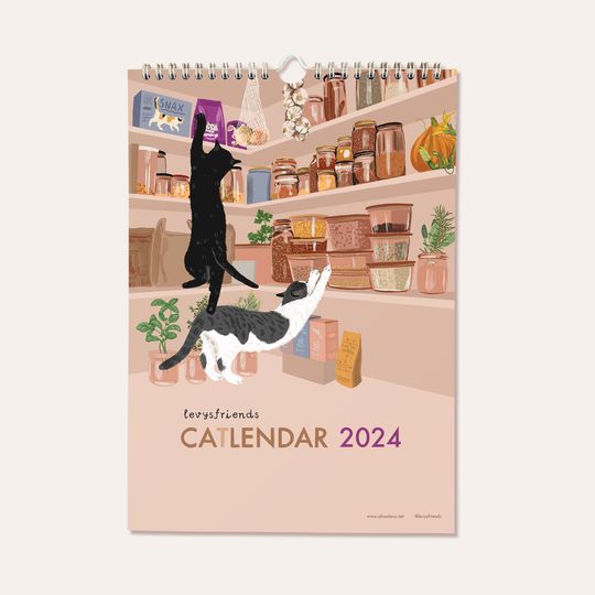 Cat Vertical Wall Calendar 2024