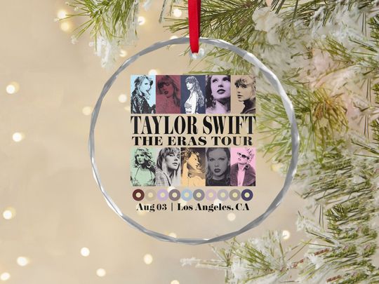 Personalized The Eras Tour Glass Ornament, taylor version 2023 Fan Gifts