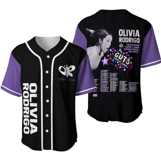 Olivia Rodrigo Guts full date tour 2024 Baseball Jersey, Olivia Rodrigo Shirt, Good 4U Shirt, Sour Shirt, Vintage Olivia Rodrigo Shirt