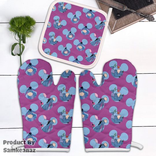 Eeyore Oven Mitts & Pot Holder, Winnie the Pooh Hot Pad, Cookie oven mitts