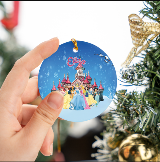 Personalized Disney Princess Disneyland Ceramic Ornament