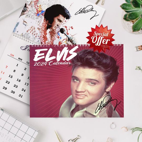 Elvis 2024 Calendar, Presley 2024 Wall Calendar, The Hillbilly Cat Celebrity Calendar 2024