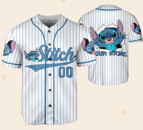 Personalized Never Too Old For Stitch Cracking Pattern Baseball Jersey