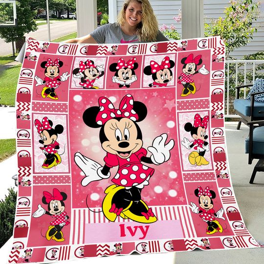 Personalized Disney Minnie Mouse Blanket