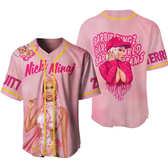 Customized Nicki Minaj x Barbi World Baseball Jersey