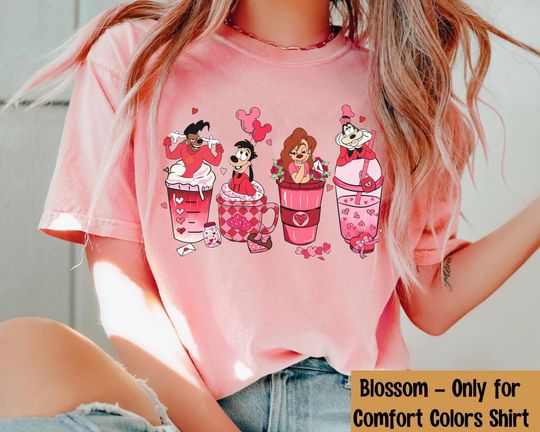 A Goofy Movie Valentine Coffee Cup  Shirt, Goofy Max Roxanne, Disney Valentine's Day T-shirt, Disneyland Trip Couple Matching