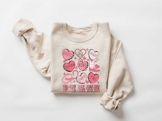 Howdy Valentine Sweatshirt, Valentine Cowgirl, Valentines Day Sweatshirt