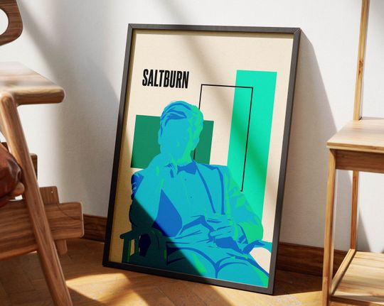 Saltburn Movie Poster Print | Barry Keoghan | Modern Minimalist Film Poster | Emerald Fennell | Room Wall Decor