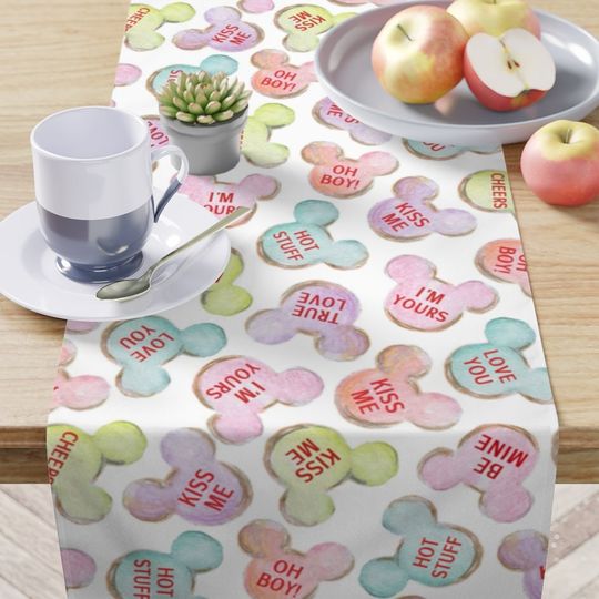 Mickey Hearts Table Runner, Valentine Table Runner, Mickey Valentine Table Runner