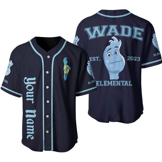 Personalize Disney Elemental Wade Custom Baseball Jersey