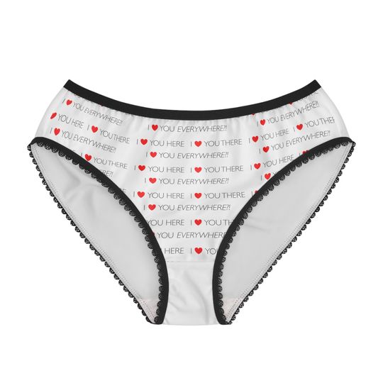I Love You Women's Underwear Briefs - Valentine's Day Gift for Woman, Funny Underwear, Valentine's Day Underwear, Valentines briefs