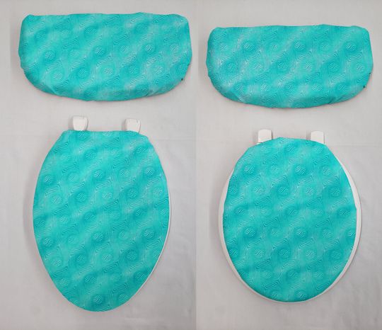 Teal Sparkle Toilet Seat Cover
