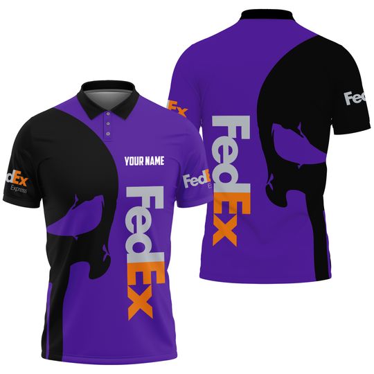 Fedex express Skull custom name Polo Shirt