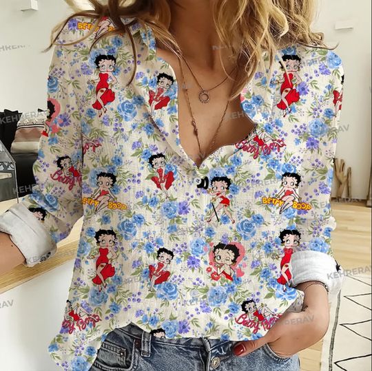 Betty Boop Floral 3D All over Printed Shirt