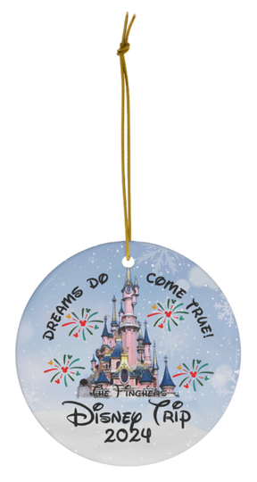 Personalized Disney Trip 2024 Ornament, Disney Vacation Ornament