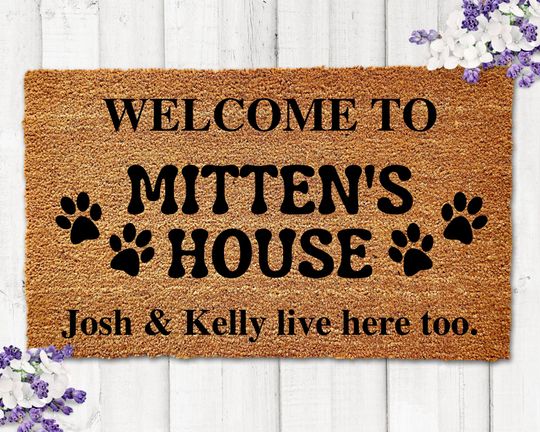 Welcome Mat for Cat-Door Mat for Cats, Personalized Door Mat, Custom Doormat Cat