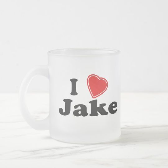 I Love Jake Frosted Glass Coffee Mug