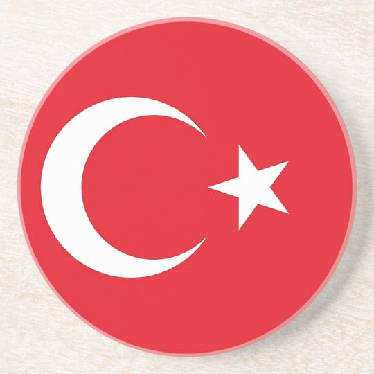 Turkey Flag Coaster, Patriotic Coaster