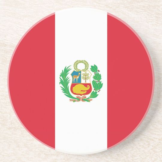 Peru Flag Coaster, Patriotic Coaster
