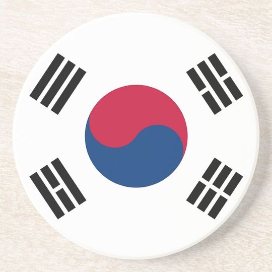 South Korea Flag Coaster, Patriotic Coaster