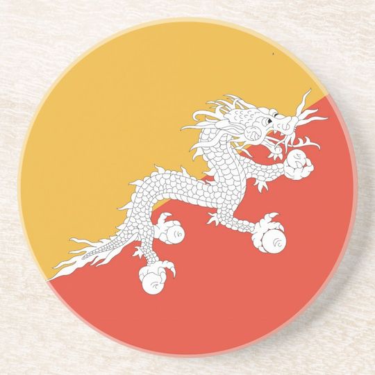 Bhutan Flag Coaster, Patriotic Coaster
