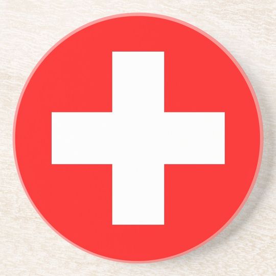 Switzerland Flag Coaster, Patriotic Coaster