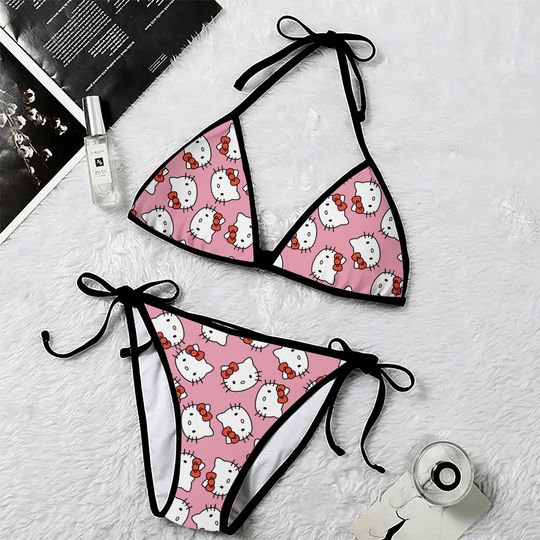 Hello Kitty Women's Sling Bikini Swimsuits