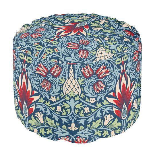 William Morris Snakeshead Fritillary Floral Design Pouf