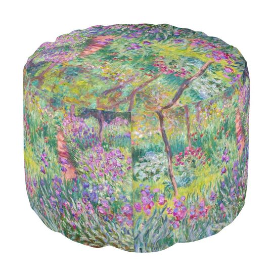 Claude Monet - The Iris Garden at Giverny Pouf