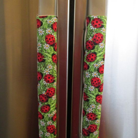Ladybug Refrigerator Handle Covers, Microwave Handle Covers