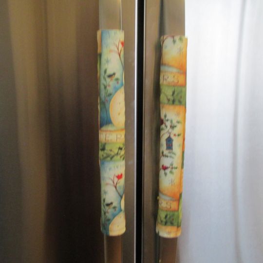 Snowmen Patchwork Refrigerator Door Handle Cover