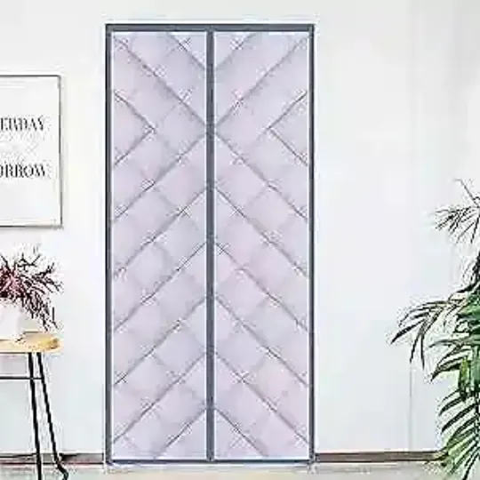 Magnetic Thermal Insulated Door Curtain Gray Fits Door