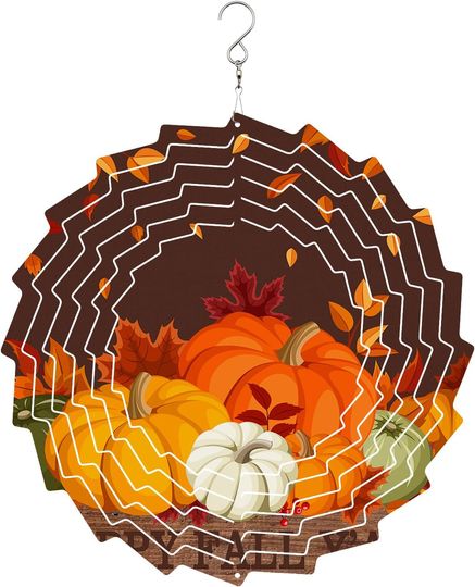 Wind Spinners Outdoor for Yard and Garden Hanging Decoration, Wind Spinner Autumn Farmhouse Pumpkin Fall Thanksgiving