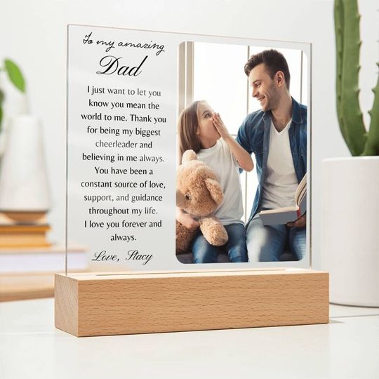 To my dad gift from Daughter personalized, Acrylic plaque for Dad Birthday gift