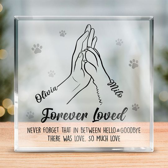 Talk To The Paw - Memorial Personalized Custom Square Shaped Acrylic Plaque - Sympathy Gift, Gift For Pet Owners, Pet Lovers