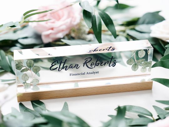 Name Plate for Office Desk, Personalized Acrylic Gift