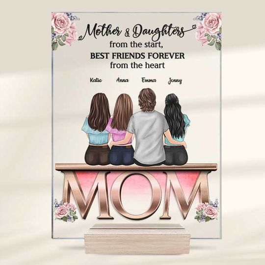 Mother And Daughter, Best Friends Forever From The Heart - Personalized Acrylic Plaque