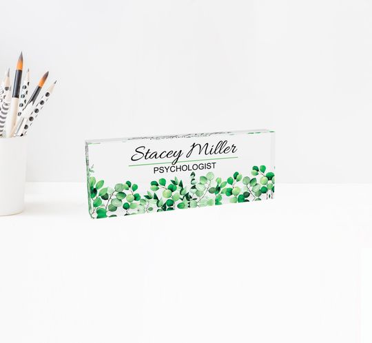 Desk Plaque - Name Plate for Desk, Personalized Acrylic Gift